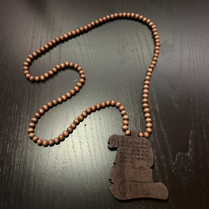 GoodWood NYC Psalm 23:4‎ Necklace Wooden Pendant Wooden Beaded